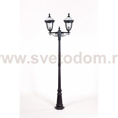 Светильник столб уличный 2 фонаря Oasis Light 89109LA Bl мат/тр
