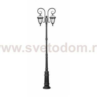 Светильник столб уличный 2 фонаря Oasis Light 89110LA/18/E7 Bl мат/тр