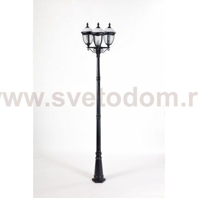 Светильник столб уличный 3 фонаря Oasis Light 89110LB 18 Bl мат/тр