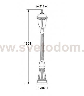 Светильник столб уличный 1 фонарь Oasis Light 89111L Bl мат/тр