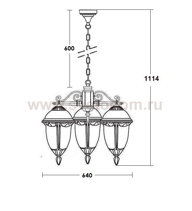 Люстра 3 рожка Oasis Light 89170L/3 Bl мат/тр