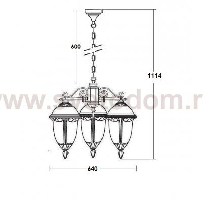 Люстра 3 рожка Oasis Light 89170L/3 Bl мат/тр