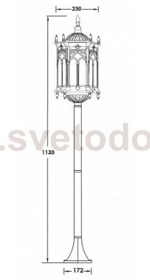 Светильник столб уличный 1 фонарь Oasis Light 89906L Bl