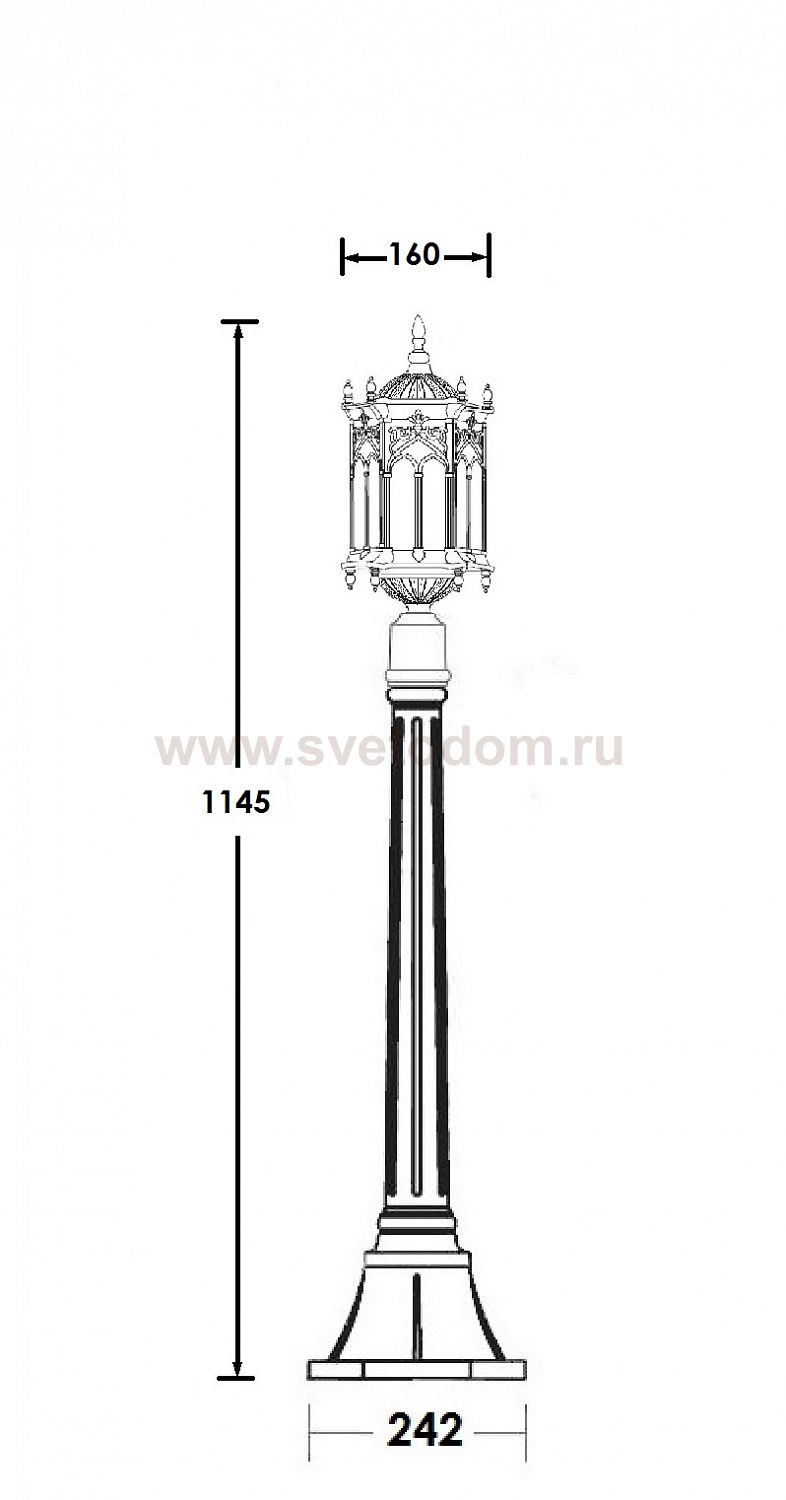 Светильник столб уличный 1 фонарь Oasis Light 89907S Bl