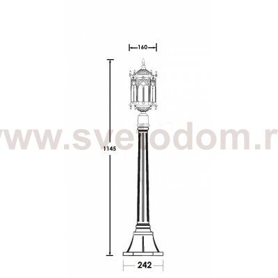 Светильник столб уличный 1 фонарь Oasis Light 89907S Bl