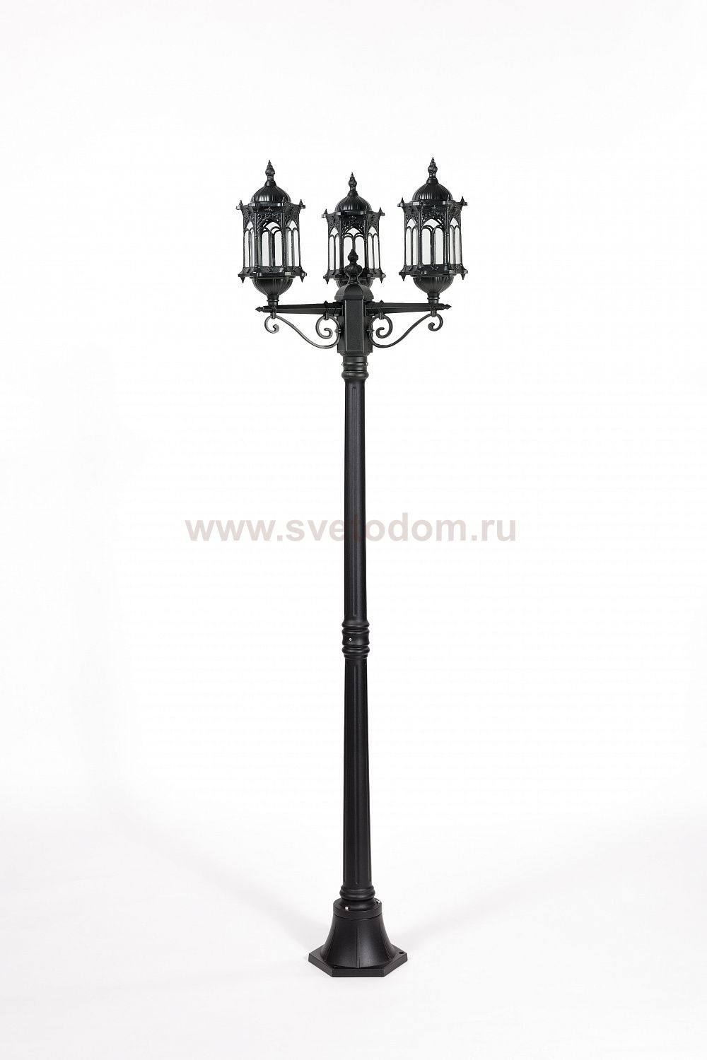 Светильник столб уличный 3 фонаря Oasis Light 89908SB Bl