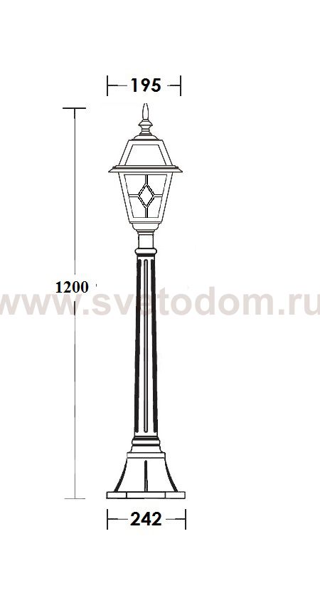 Светильник столб уличный 1 фонарь Oasis Light 91107 lgG Bl