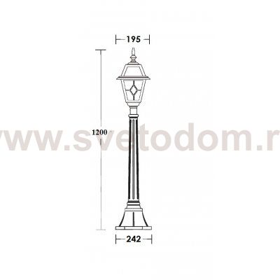 Светильник столб уличный 1 фонарь Oasis Light 91107 lgG Bl