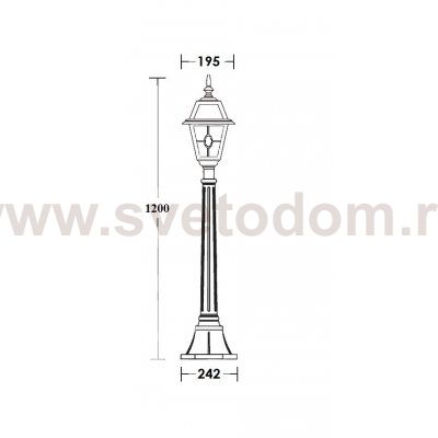 Светильник столб уличный 1 фонарь Oasis Light 91107 lgY Bl