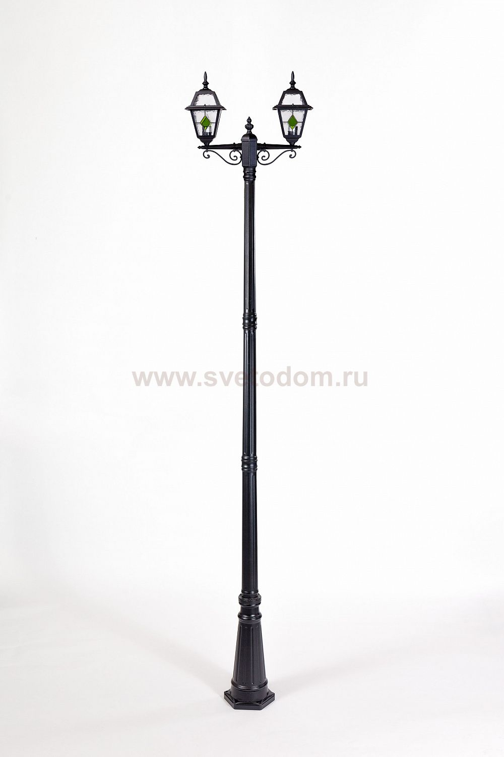 Светильник столб уличный 2 фонаря Oasis Light 91110A lgG 21 Bl