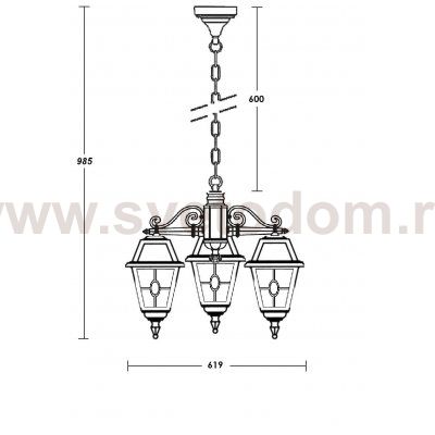 Люстра 3 рожка Oasis Light 91170/3 lgY Bl