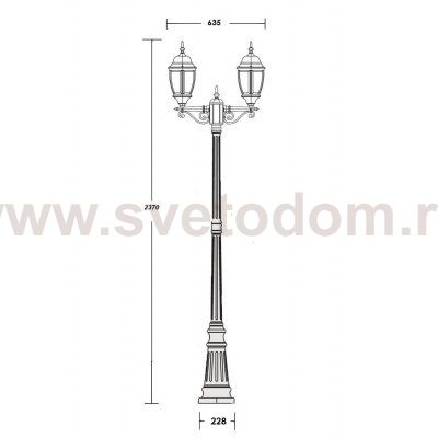 Светильник столб уличный 2 фонаря Oasis Light 91209LA Bl
