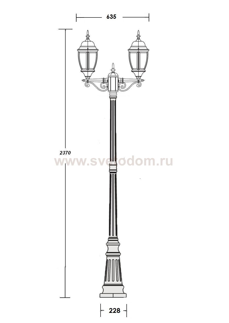 Светильник столб уличный 2 фонаря Oasis Light 91209LA Gb