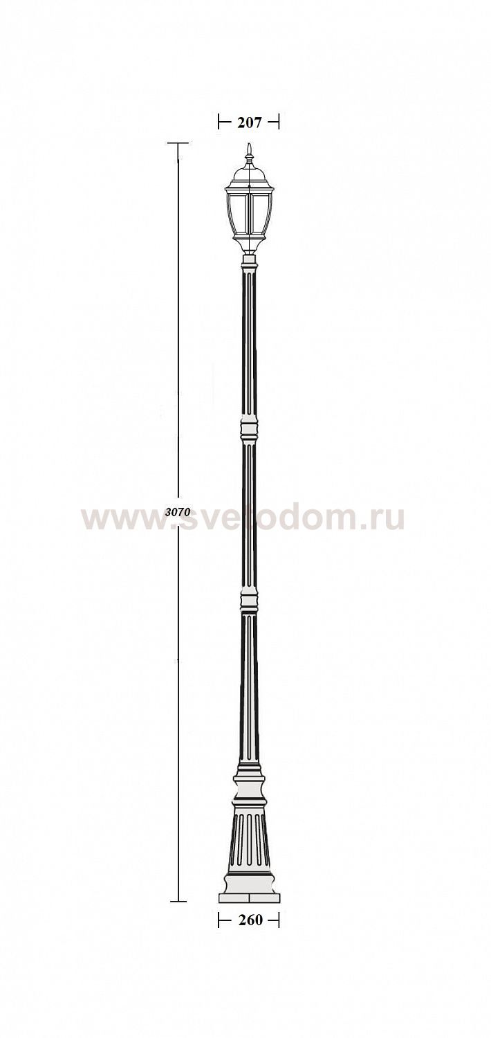 Светильник столб уличный 1 фонарь Oasis Light 91210L 21 Bl