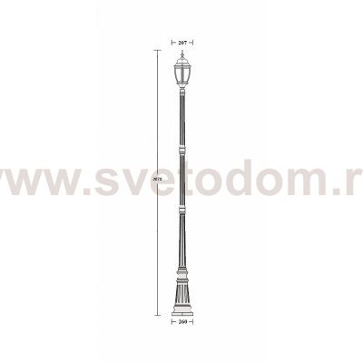 Светильник столб уличный 1 фонарь Oasis Light 91210L 21 Bl