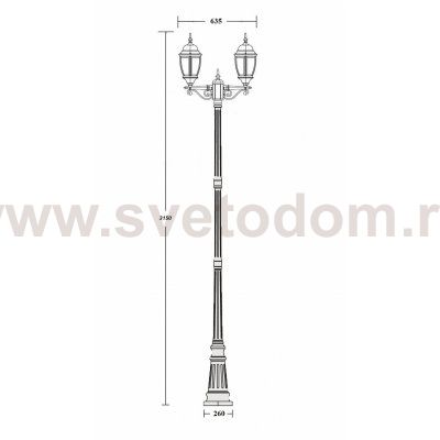 Светильник столб уличный 2 фонаря Oasis Light 91210LA 21 Bl 