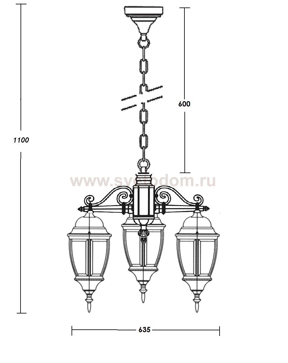 Люстра 3 рожка Oasis Light 91270L/3 Bl 