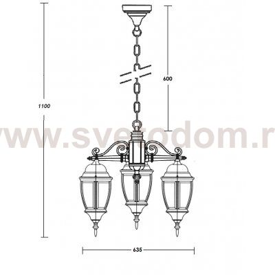Люстра 3 рожка Oasis Light 91270L/3 Bl 