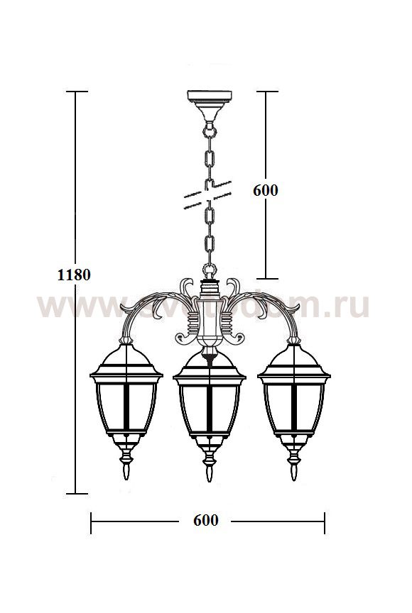 Люстра 3 рожка Oasis Light 91270S/3/16 Gb