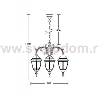 Люстра 3 рожка Oasis Light 91270S/3/16 Gb