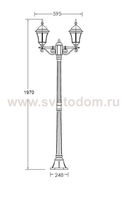 Светильник столб уличный 2 фонаря Oasis Light 91308SA Bl