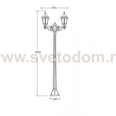Светильник столб уличный 2 фонаря Oasis Light 91308SA Bl