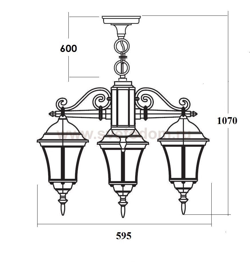 Люстра 3 рожка Oasis Light 91370S/3 Gb