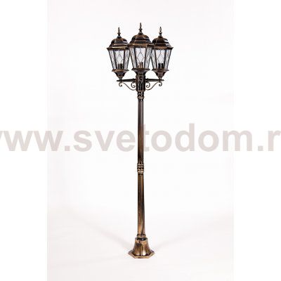 Светильник столб уличный 3 фонаря Oasis Light 91408MB Gb ромб
