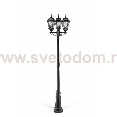 Светильник столб уличный 3 фонаря Oasis Light 91409MB Bl ромб