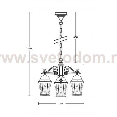 Люстра 3 рожка Oasis Light 91470M/3 Gb ромб