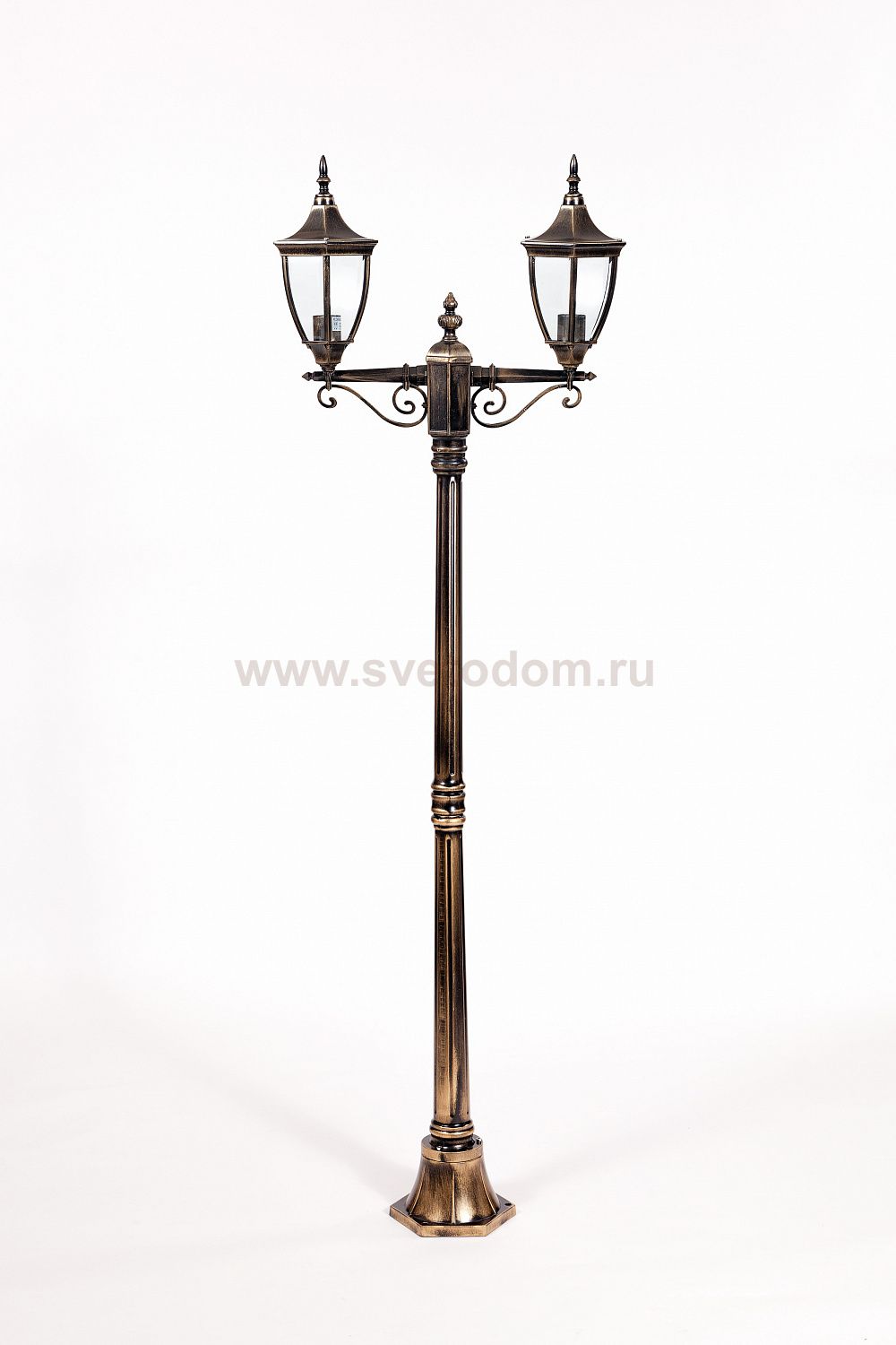 Светильник столб уличный 2 фонаря Oasis Light 91508A Gb
