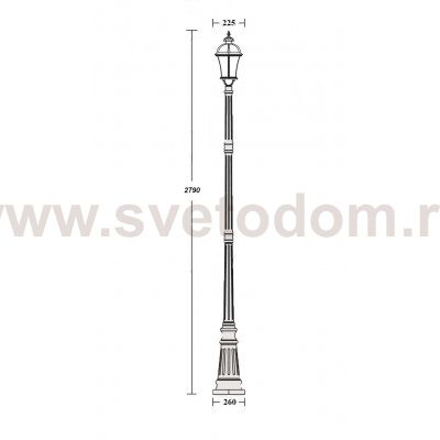 Светильник столб уличный 1 фонарь Oasis Light 95207L Bl