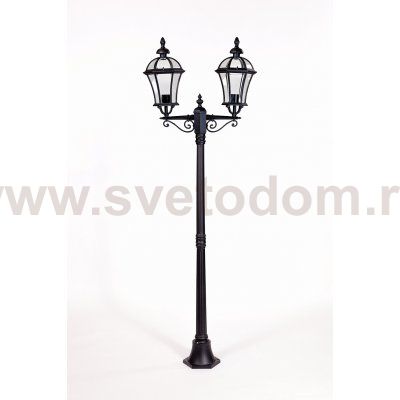 Светильник столб уличный 2 фонаря Oasis Light 95208LA Bl