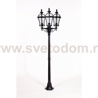 Светильник столб уличный 3 фонаря Oasis Light 95208LB Bl