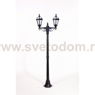 Светильник столб уличный 2 фонаря Oasis Light 95208SA Bl