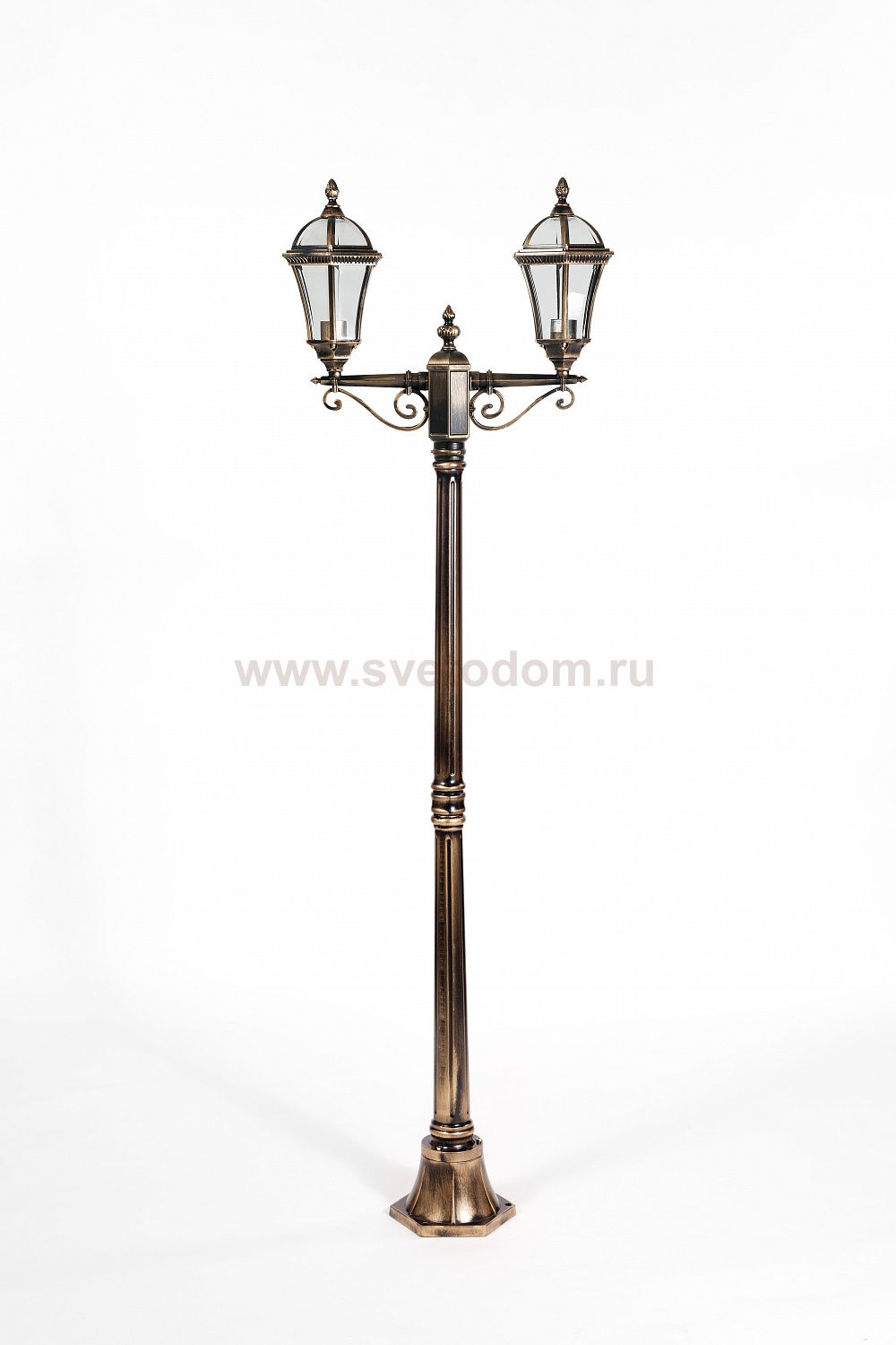 Светильник столб уличный 2 фонаря Oasis Light 95208SA Gb