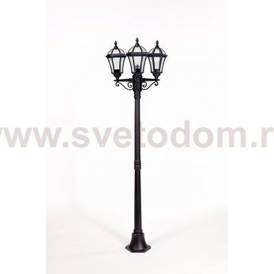 Светильник столб уличный 3 фонаря Oasis Light 95208SB Bl