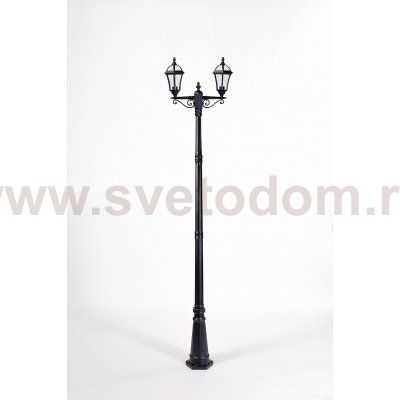 Светильник столб уличный 2 фонаря Oasis Light 95210SA 18 Bl