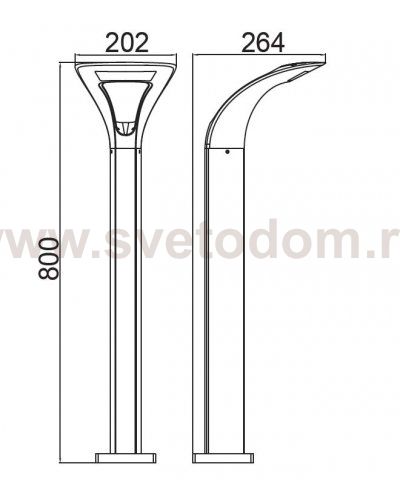 Светильник столб уличный Oasis Light W2522S-800