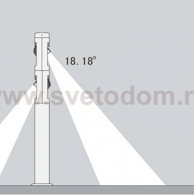 Светильник столб уличный 2 поворотных модуля Oasis Light W6142-2-1100