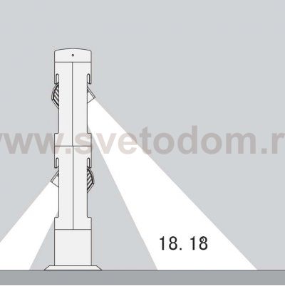 Светильник столб уличный 2 поворотных модуля Oasis Light W6142-2-730