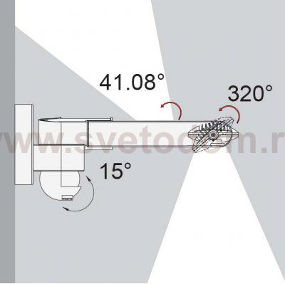 Светильник настенный 2 поворотных модуля с датчиком движения/освещенности Oasis Light W6144S-2-PIR