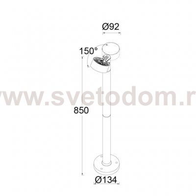 Светильник столб уличный с 1 поворотным модулем Oasis Light W6261A-850