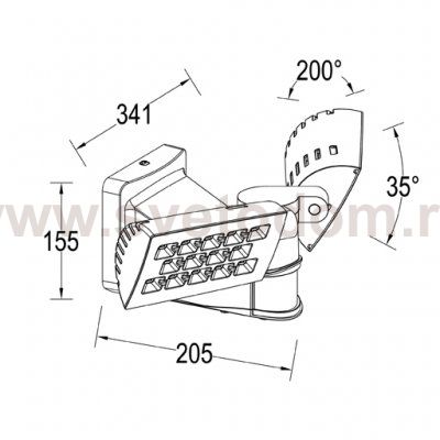 Прожектор настенный-потолочный с 2 поворотными модулями, датчиком движения/освещенности Oasis Light W6294