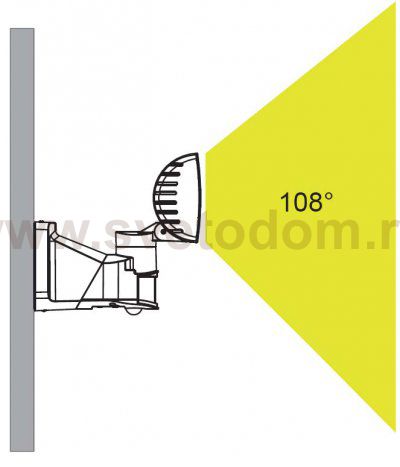Прожектор настенный-потолочный с 1 поворотными модулями, датчиком движения/освещенности Oasis Light W6295