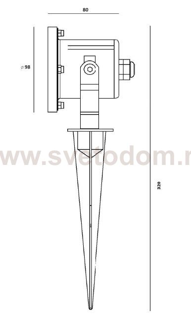 Светильник наземный с колышком Oasis Light W77165