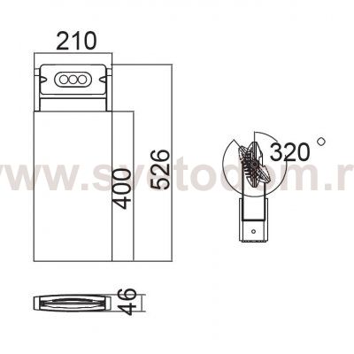 Светильник столб уличный 1 поворотный модуль Oasis Light W6146S-1-526 Gr