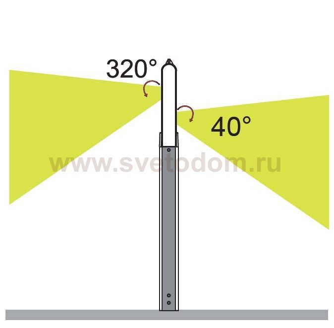 Светильник столб уличный 2 поворотных модуля Oasis Light W6146S-2-616 S
