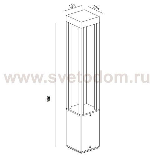 Светильник столб уличный Oasis Light W61848-900 R