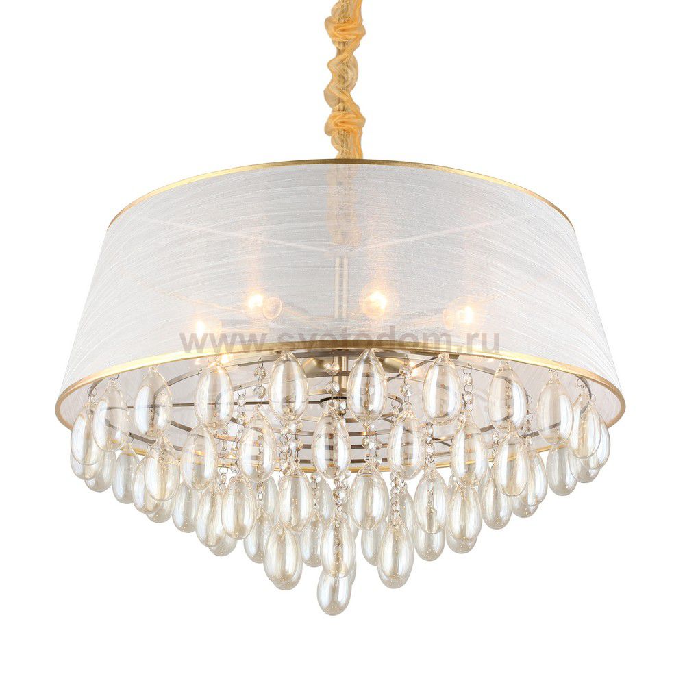 Люстра подвесная хрустальная с абажуром Omnilux OML-71803-08 Pineto